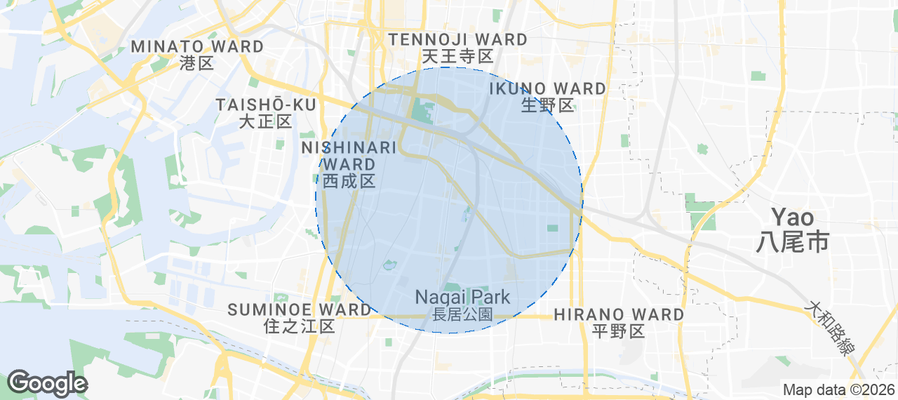 Abeno Ward Airbnb map